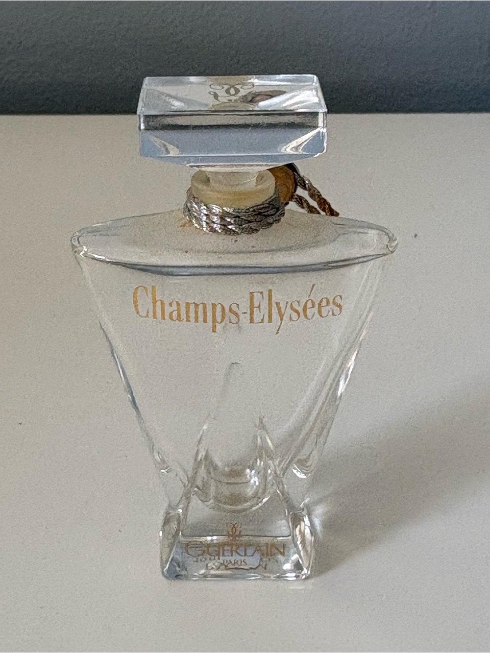 Vintage GUERLAIN PARIS Champs-Élysées perfum Clear Glass Bottle 1.7 ounces